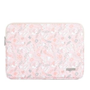 G4-01 14 Inch Laptop Liner Bag PU Leather Printing Waterproof Protective Cover (Light Pink)