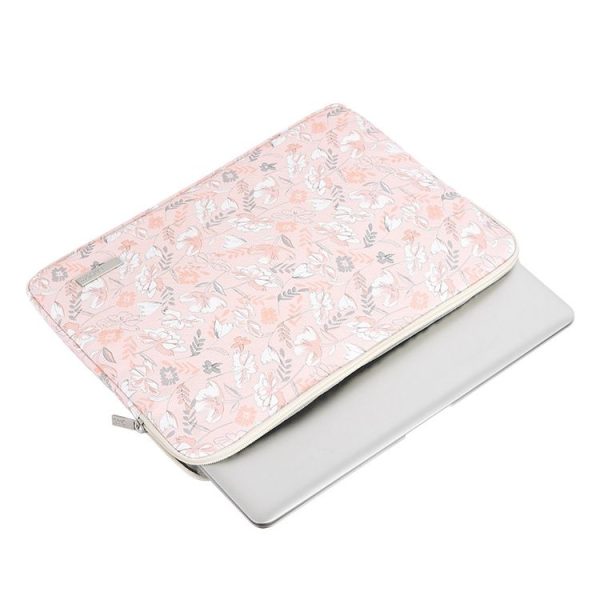 G4-01 14 Inch Laptop Liner Bag PU Leather Printing Waterproof Protective Cover (Light Pink) - Image 3