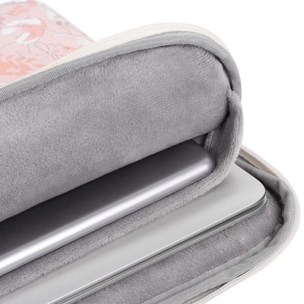 G4-01 14 Inch Laptop Liner Bag PU Leather Printing Waterproof Protective Cover (Light Pink) - Image 4