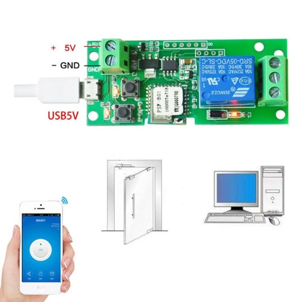2pcs Sonoff Single Channel WiFi Wireless Remote Timing Smart Switch Relay Module Works, Model: 5V - Image 5