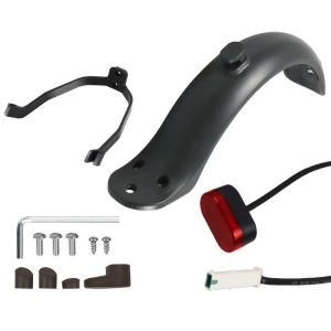 Xiaomi M365 Electric Scooter Accessories, Fender+Bracket+Taillight, Color: Black With Wrench