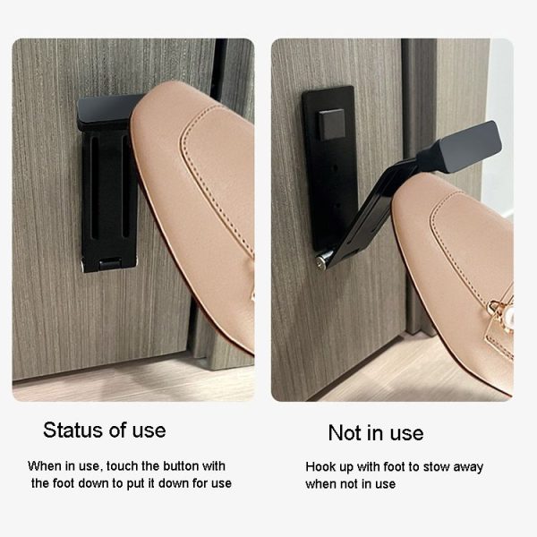 Magnetic Door Stopper Pedal Opening And Closing Door Catch For Bottom of Door (Black) - Image 4