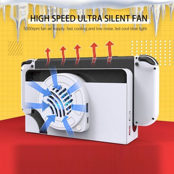 Nintendo Switch OLED SWL138 Game Console Cooling Fan Host Storage Base Cooling Bracket (White) - Image 4