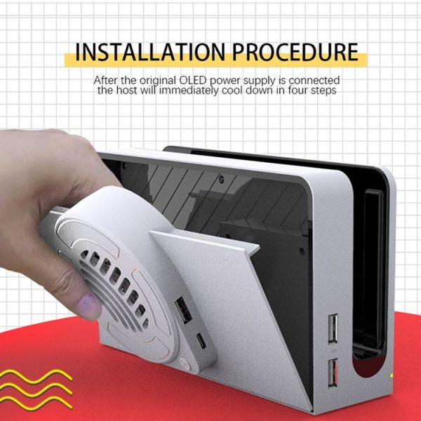 Nintendo Switch OLED SWL138 Game Console Cooling Fan Host Storage Base Cooling Bracket (White) - Image 6