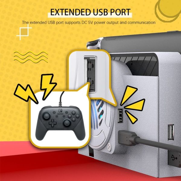 Nintendo Switch OLED SWL138 Game Console Cooling Fan Host Storage Base Cooling Bracket (White) - Image 7