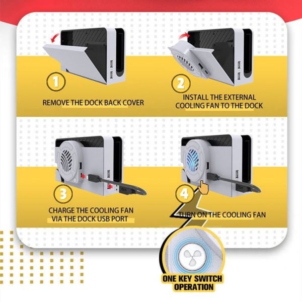 Nintendo Switch OLED SWL138 Game Console Cooling Fan Host Storage Base Cooling Bracket (White) - Image 8