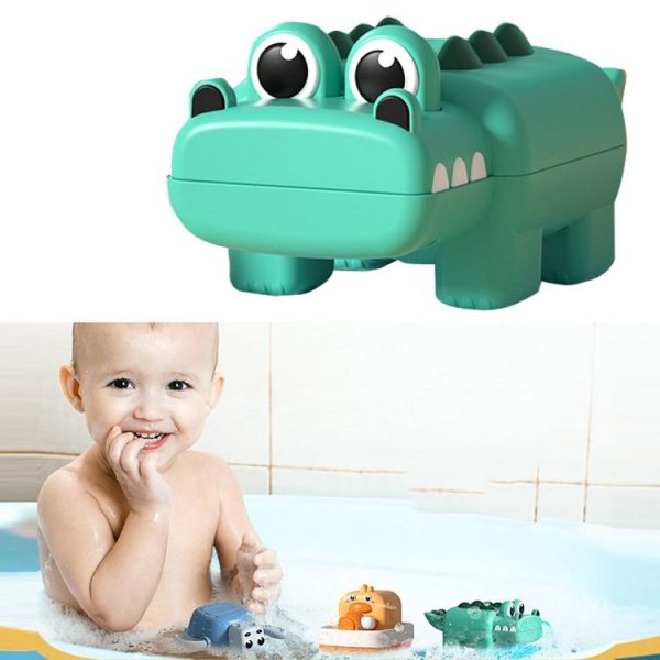 BY-05 Summer Children Play Water Chain Clockwork Toys Baby Bath Bathroom Toys, Style: Crocodile