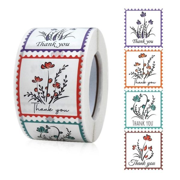 Thank You Square Self-adhesive Gift Food Packaging Seal Sticker Card Label, Size: 38x38mm (K-212-R1)