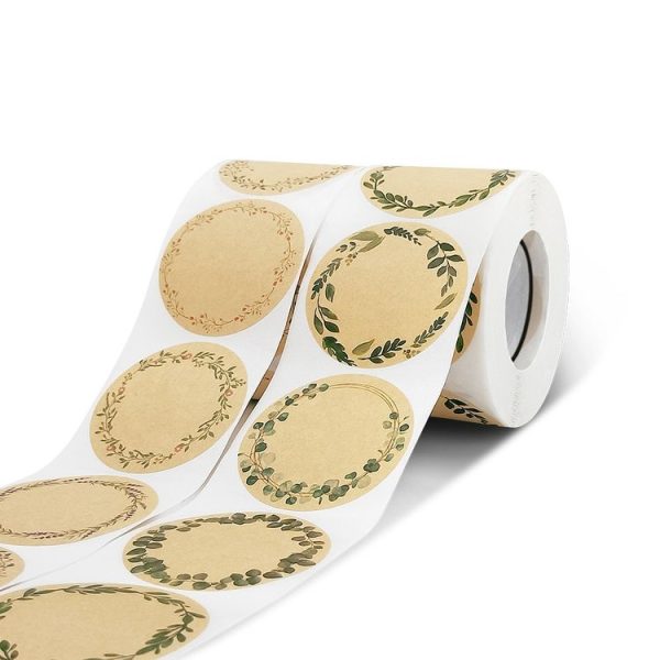 Kraft Paper Flower Plant Sticker Gift Packaging Decoration Sticker, Size: 5.0cm (B-91-50) - Image 3