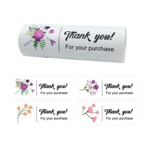 Floral Thank You Label Sticker Handicraft Decoration Small Gift Sticker (K-245)