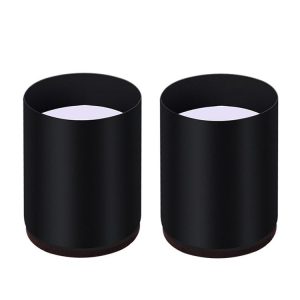 2pcs / set Furniture Carbon Steel Wraparound Heightening Foot Pad, Style: Round 4x5cm (Black)