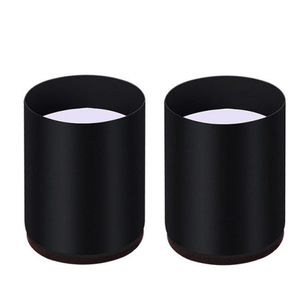 2pcs / set Furniture Carbon Steel Wraparound Heightening Foot Pad, Style: Round 4x5cm (Black)