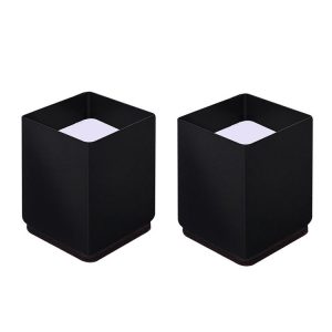 2pcs / set Furniture Carbon Steel Wraparound Heightening Foot Pad, Style: Square 4x5cm (Black)