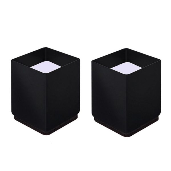 2pcs / set Furniture Carbon Steel Wraparound Heightening Foot Pad, Style: Square 4x5cm (Black)