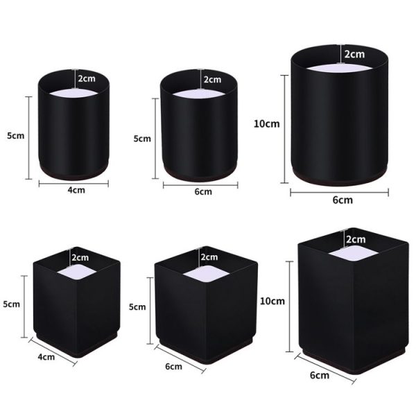 2pcs / set Furniture Carbon Steel Wraparound Heightening Foot Pad, Style: Square 4x5cm (Black) - Image 2