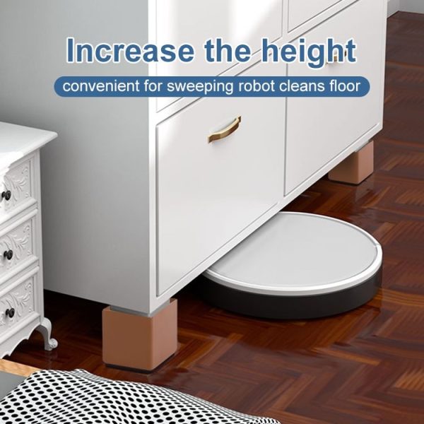 2pcs / set Furniture Carbon Steel Wraparound Heightening Foot Pad, Style: Square 4x5cm (Black) - Image 5