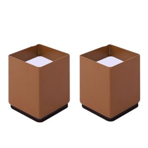 2pcs / set Furniture Carbon Steel Wraparound Heightening Foot Pad, Style: Square 4x5cm (Brown)