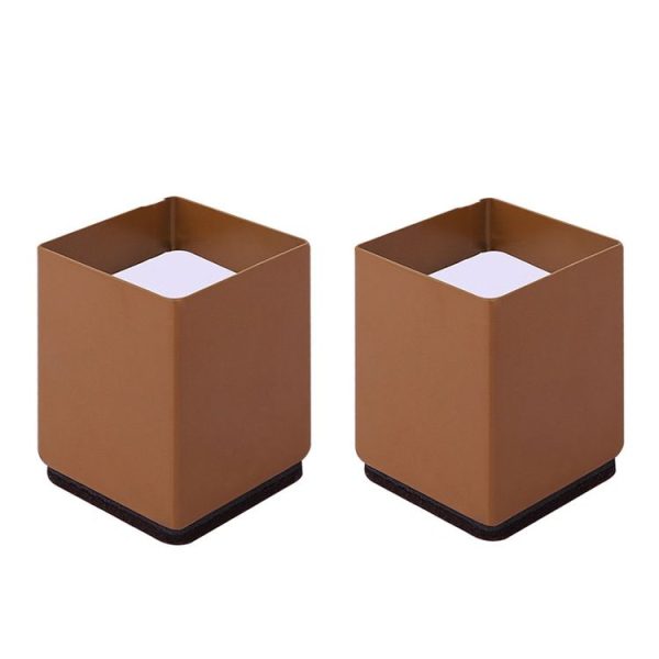 2pcs / set Furniture Carbon Steel Wraparound Heightening Foot Pad, Style: Square 4x5cm (Brown)