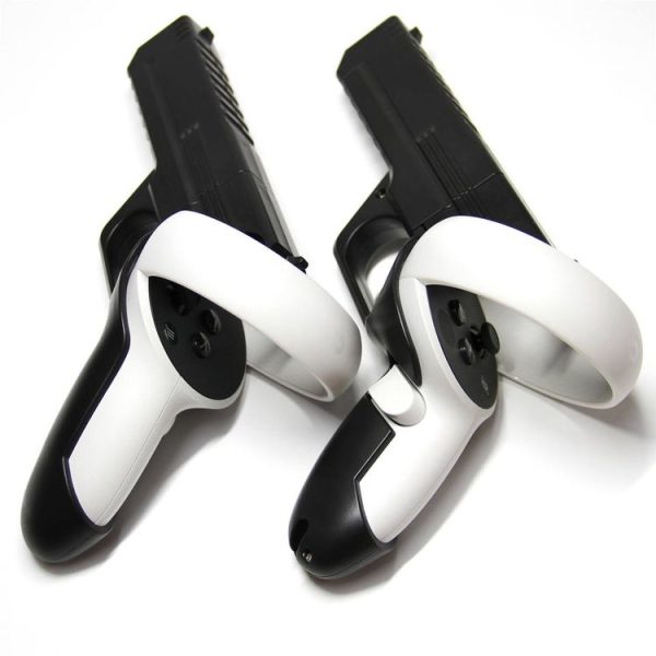Meta Quest 2 VR Controller 1pair Sturdy Shooting Handle Holder (Black)