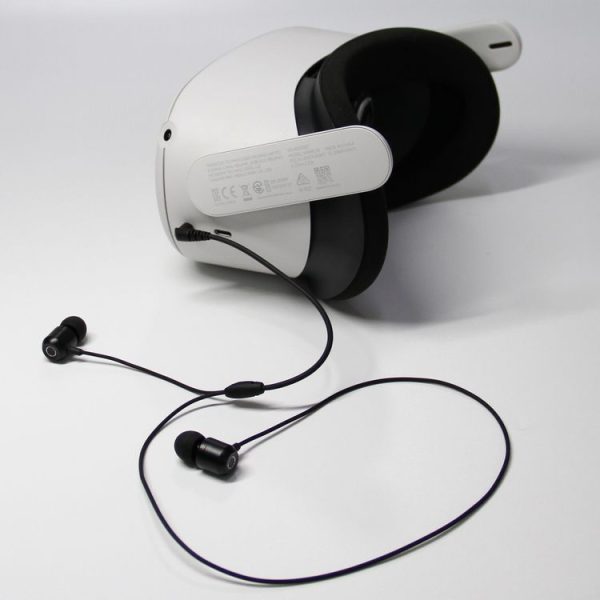 Meta Quest 2 VR Glasses Ear-in Headset 3.5 Elbow Aluminum Earphones (White) - Image 4