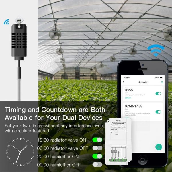 WiFi Switch Module+Temperature Probe Tuya Dual-way Temperature and Humidity Switch Timer Smart Switch - Image 10