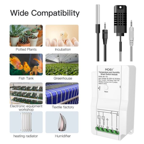 WiFi Switch Module+Temperature Probe Tuya Dual-way Temperature and Humidity Switch Timer Smart Switch - Image 12