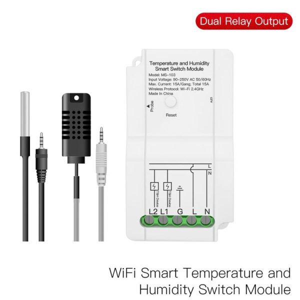WiFi Switch Module+Temperature Probe Tuya Dual-way Temperature and Humidity Switch Timer Smart Switch - Image 2