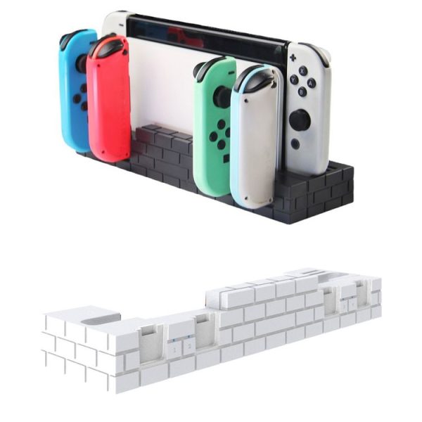Nintendo Switch / Switch OLED SW488 Power Bracket Game Card Storage Stand Handle Charging Seat (White)