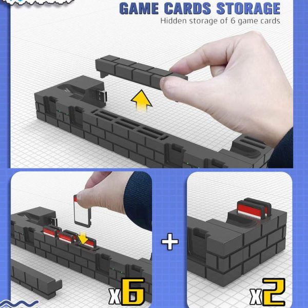 Nintendo Switch / Switch OLED SW488 Power Bracket Game Card Storage Stand Handle Charging Seat (White) - Image 5