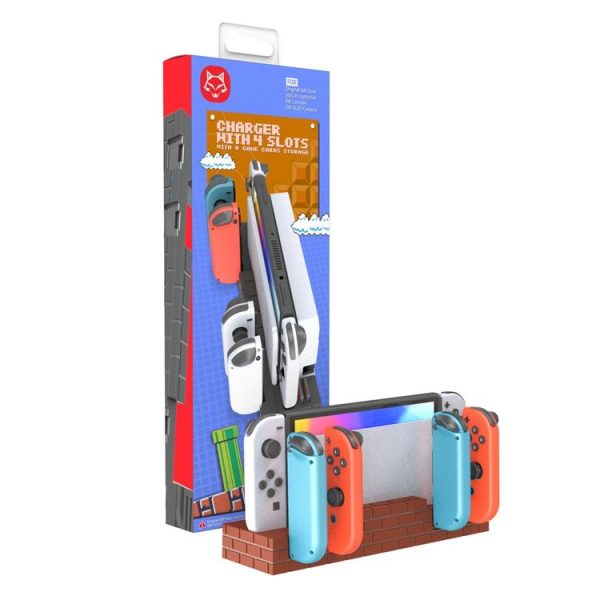 Nintendo Switch / Switch OLED SW488 Power Bracket Game Card Storage Stand Handle Charging Seat (White) - Image 7