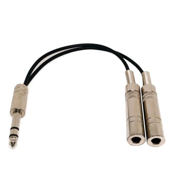 6.35mm Male To 2 Female Dual Channel Noise Reduction Shielded Bass Electric Guitar Cable Musical Instrument Accessories (0.2m)