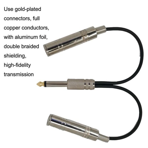 6.35mm Male To 2 Female Dual Channel Noise Reduction Shielded Bass Electric Guitar Cable Musical Instrument Accessories (0.2m) - Image 4