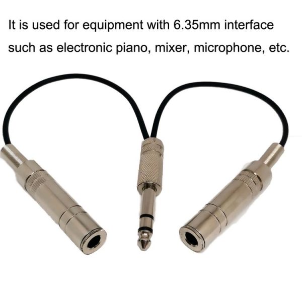 6.35mm Male To 2 Female Dual Channel Noise Reduction Shielded Bass Electric Guitar Cable Musical Instrument Accessories (0.2m) - Image 5