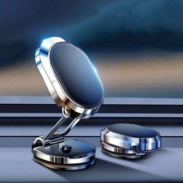 U18 Mini Car Foldable Rotating Magnetic Mobile Phone Navigation Holder (Silver) - Image 2