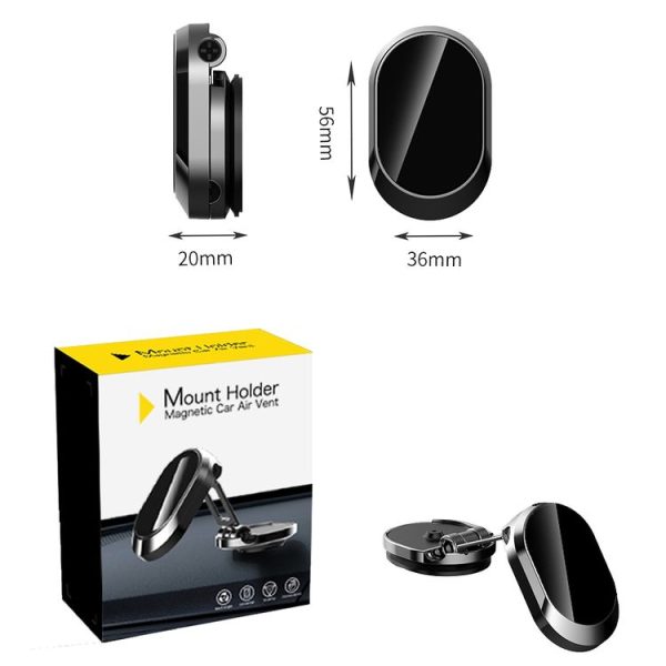 U18 Mini Car Foldable Rotating Magnetic Mobile Phone Navigation Holder (Silver) - Image 3