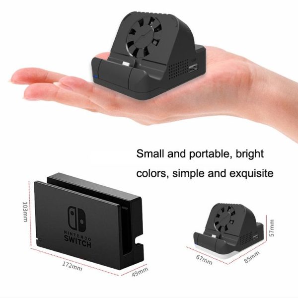 Nintendo Switch / Switch OLED SW300 HDMI Video Casting Converter Cooling Fan Base Charger (Black) - Image 3