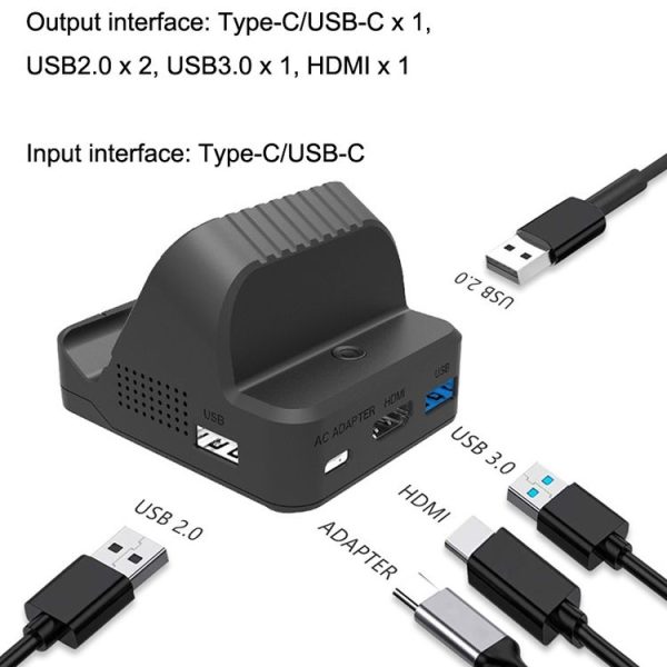 Nintendo Switch / Switch OLED SW300 HDMI Video Casting Converter Cooling Fan Base Charger (Black) - Image 4