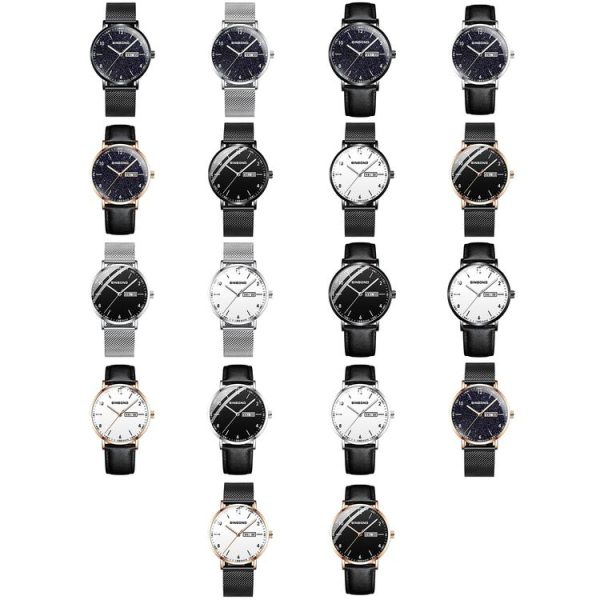 BINBOND B3820 30M Waterproof Ultra-thin Quartz Luminous Starry Watch, Color: Black Leather-Black-Starry - Image 2