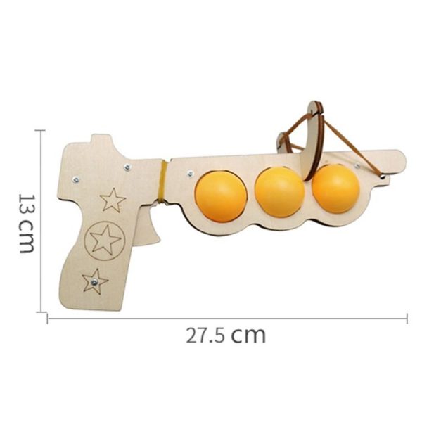 Wooden DIY Table Tennis Elastic Model Children Physical Science Experiment Assembly Toy (Elastic Model) - Image 3