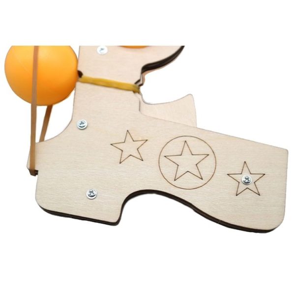 Wooden DIY Table Tennis Elastic Model Children Physical Science Experiment Assembly Toy (Elastic Model) - Image 5