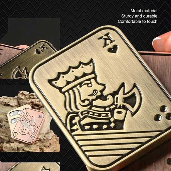 Poker Magnetic Metal Slider Stress Relief Toy EDC Top Spinning Poker Toys Decompress, Color: Silver - Image 6