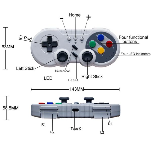 8580 for Nintendo Switch Mini Game Console Motion Sensing Wireless Controller (Silver gray) - Image 3