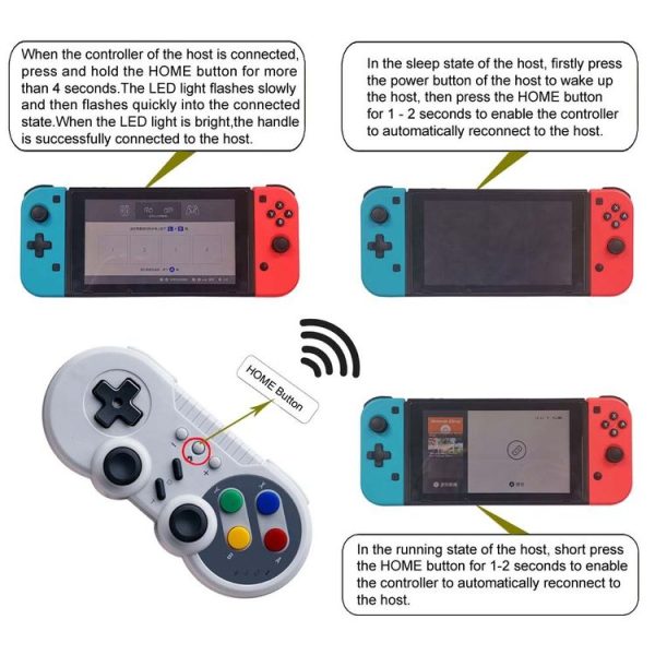 8580 for Nintendo Switch Mini Game Console Motion Sensing Wireless Controller (Silver gray) - Image 5