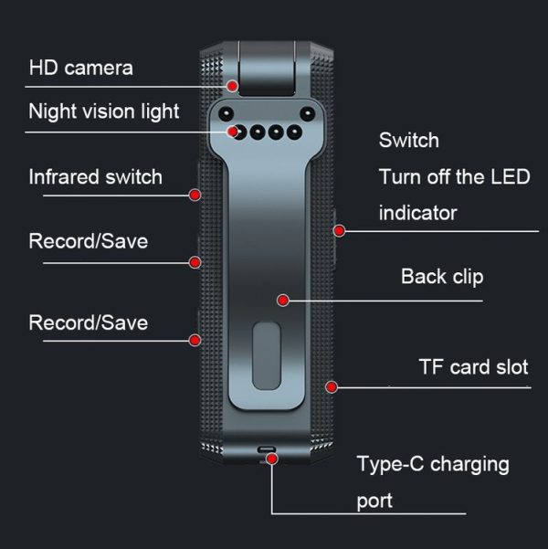 C2+128GB HD Smart Noise Reduction 1080P Rotating Camera Anti-shake Meeting Recorder - Image 4