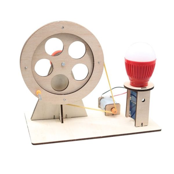 DIY Wooden Science Experiment Hand Generator Puzzle Toy (Hand Generator)