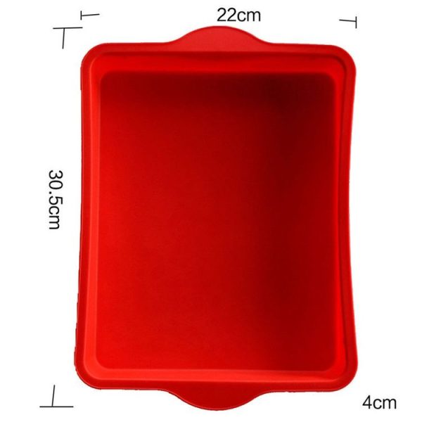 Non-Stick Square Silicone Cake Mold 9 Inch Rectangular Baking Pan - Image 2
