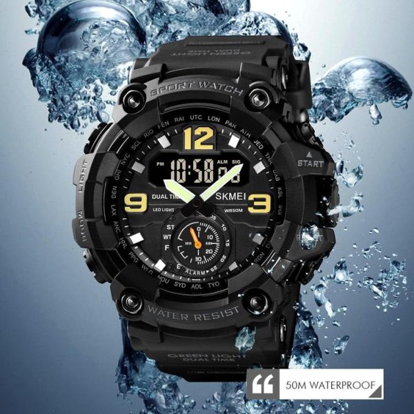 SKMEI 1637 Sports Digital Display Outdoor Shockproof Plastic Large Dial Men Watch, Color: Army Green - Image 6