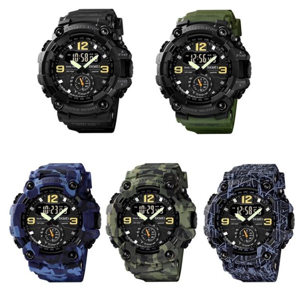 SKMEI 1637 Sports Digital Display Outdoor Shockproof Plastic Large Dial Men Watch, Color: Army Green Camouflage - Image 2