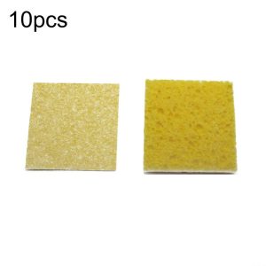 10pcs Soldering Iron Tin Remover Cleaning Cotton Wood Pulp Sponge, Spec: Thin Square 6x6cm