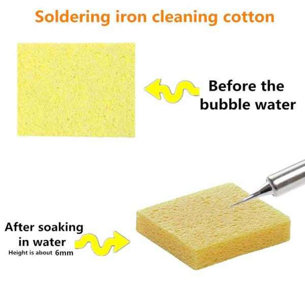 10pcs Soldering Iron Tin Remover Cleaning Cotton Wood Pulp Sponge, Spec: Thin Rectangular 3.5x5cm - Image 4